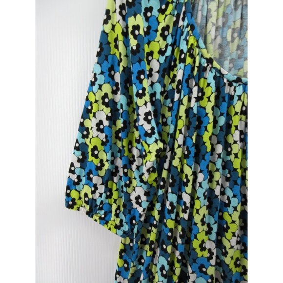 Michael Kors Top 2X Plus Pullover Blouse Floral Scoop Neck Colorful - Picture 3 of 9
